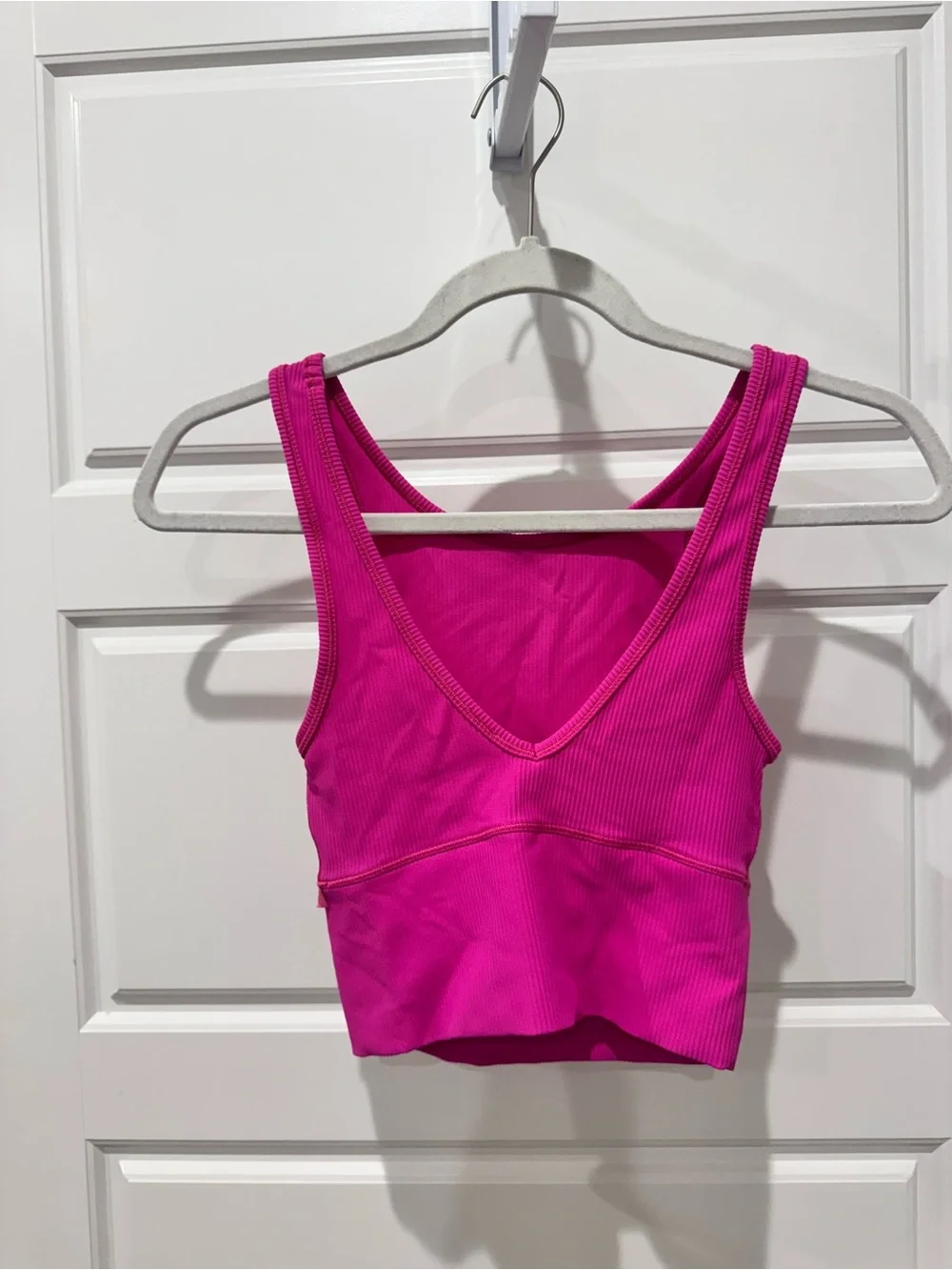 lululemon athletica Hot Pink Ribbed V-Neck Crop Tank